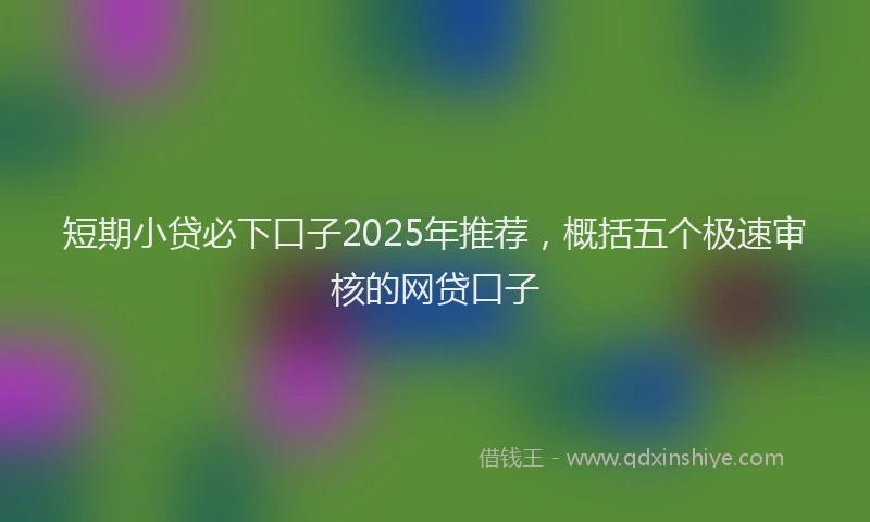 短期小贷必下口子2025年推荐，概括五个极速审核的网贷口子