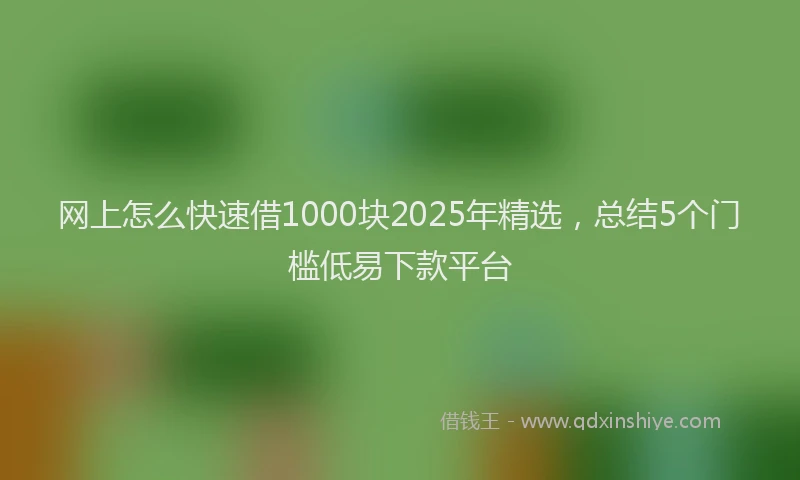 网上怎么快速借1000块2025年精选，总结5个门槛低易下款平台