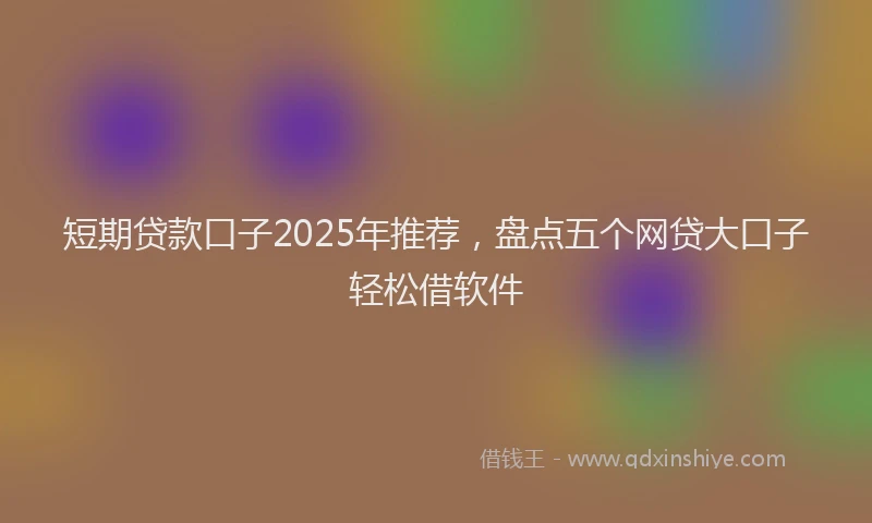 短期贷款口子2025年推荐，盘点五个网贷大口子轻松借软件