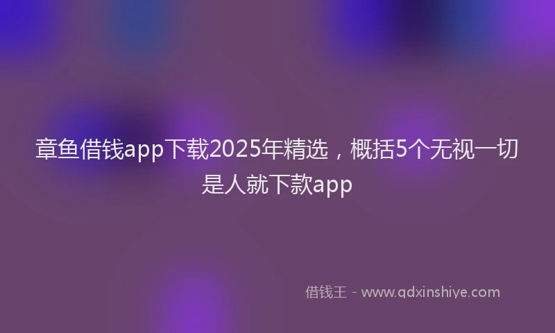 章鱼借钱app下载2025年精选，概括5个无视一切是人就下款app