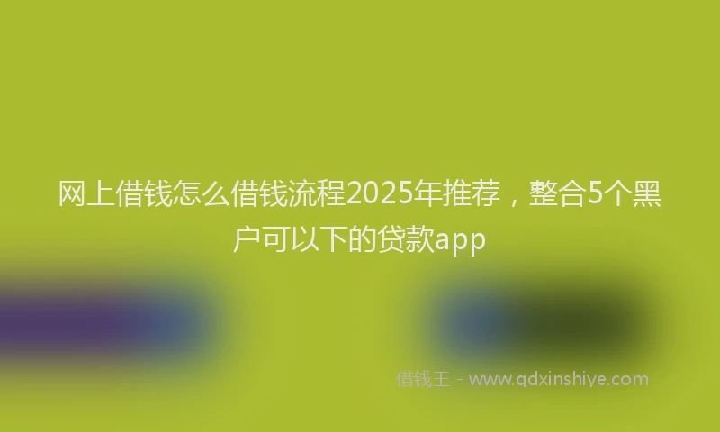 网上借钱怎么借钱流程2025年推荐，整合5个黑户可以下的贷款app