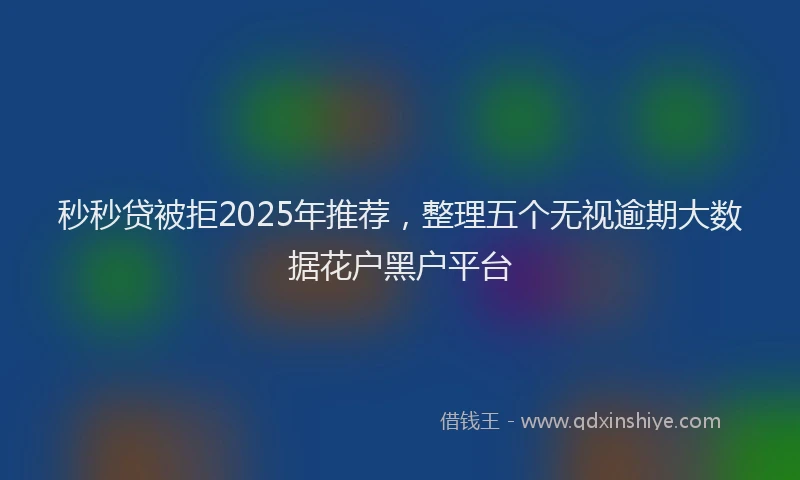 秒秒贷被拒2025年推荐，整理五个无视逾期大数据花户黑户平台