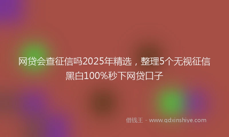 网贷会查征信吗2025年精选，整理5个无视征信黑白100%秒下网贷口子
