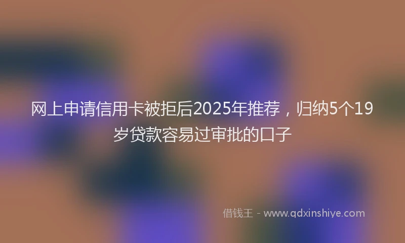 网上申请信用卡被拒后2025年推荐，归纳5个19岁贷款容易过审批的口子