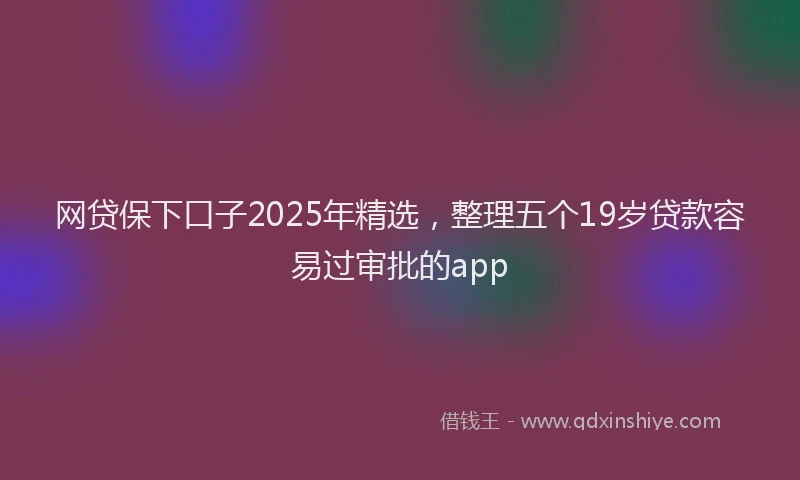 网贷保下口子2025年精选，整理五个19岁贷款容易过审批的app