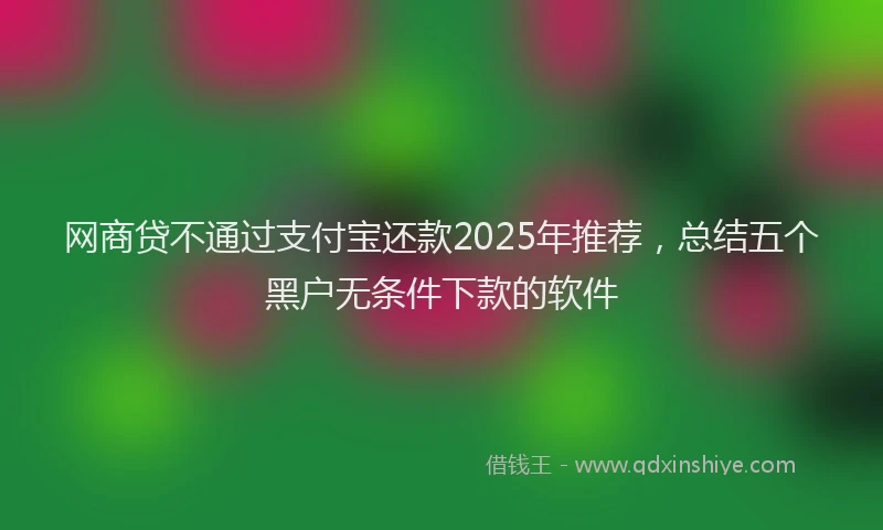 网商贷不通过支付宝还款2025年推荐，总结五个黑户无条件下款的软件