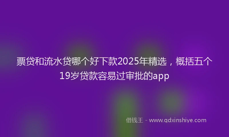 票贷和流水贷哪个好下款2025年精选，概括五个19岁贷款容易过审批的app