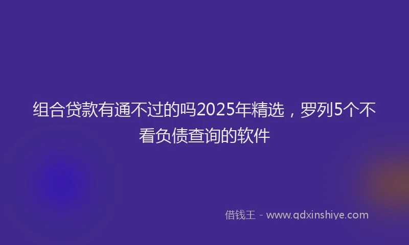 组合贷款有通不过的吗2025年精选，罗列5个不看负债查询的软件