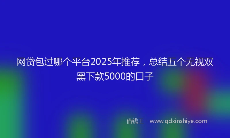 网贷包过哪个平台2025年推荐，总结五个无视双黑下款5000的口子