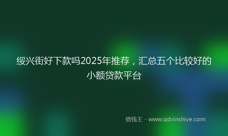 绥兴街好下款吗2025年推荐，汇总五个比较好的小额贷款平台