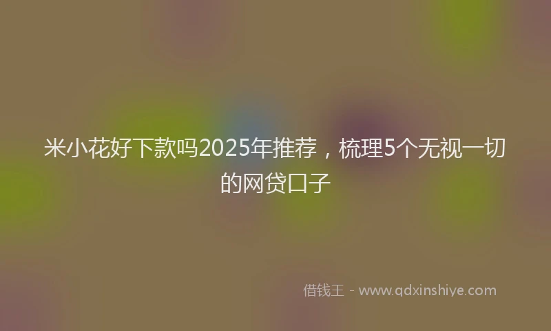 米小花好下款吗2025年推荐，梳理5个无视一切的网贷口子