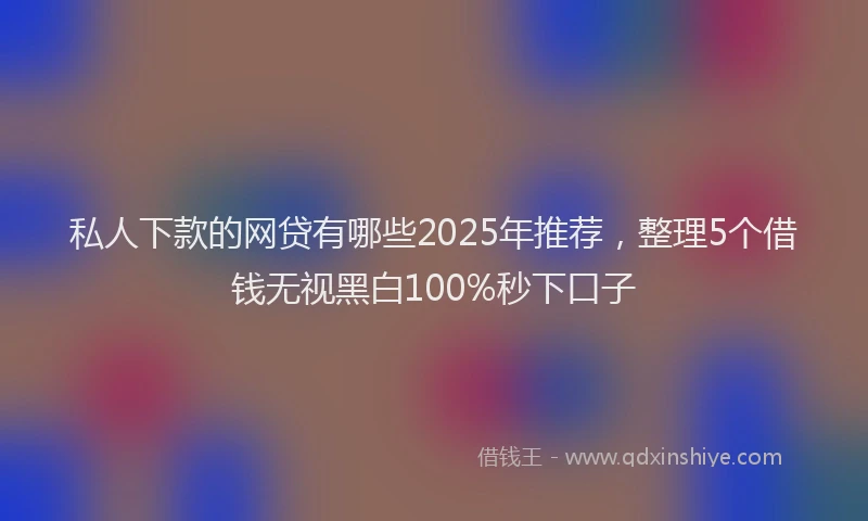 私人下款的网贷有哪些2025年推荐，整理5个借钱无视黑白100%秒下口子