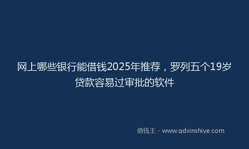 网上哪些银行能借钱2025年推荐，罗列五个19岁贷款容易过审批的软件