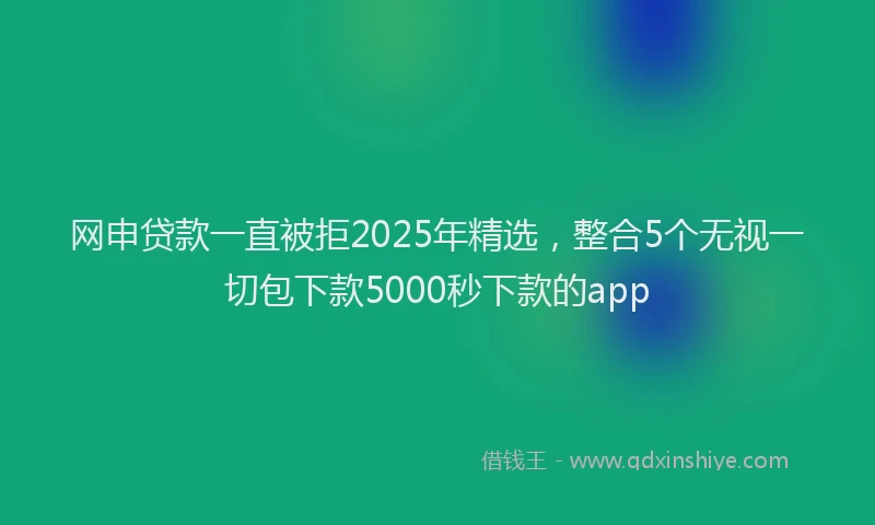 网申贷款一直被拒2025年精选，整合5个无视一切包下款5000秒下款的app
