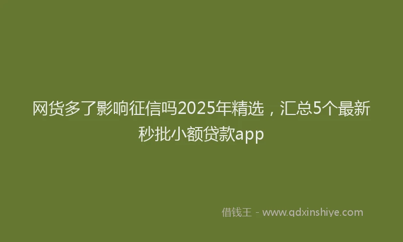 网货多了影响征信吗2025年精选，汇总5个最新秒批小额贷款app