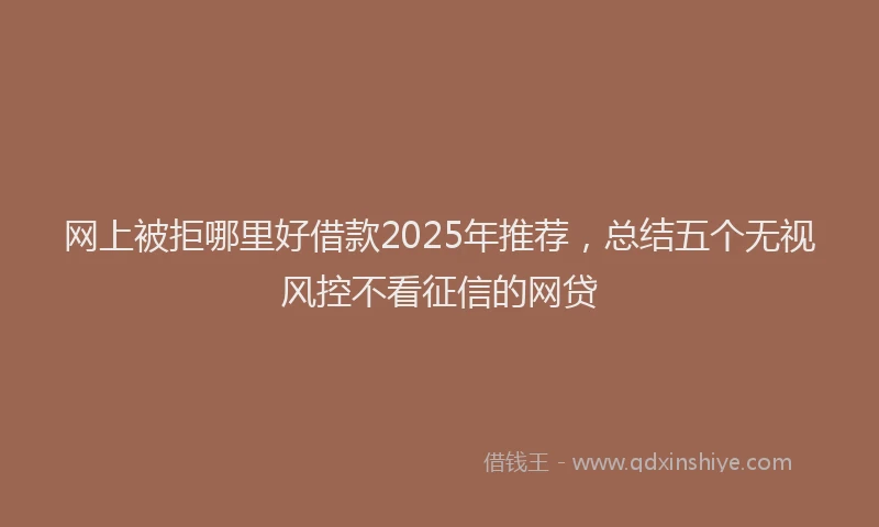 网上被拒哪里好借款2025年推荐，总结五个无视风控不看征信的网贷