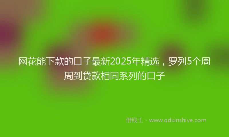 网花能下款的口子最新2025年精选，罗列5个周周到贷款相同系列的口子