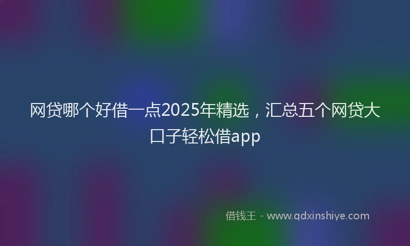 网贷哪个好借一点2025年精选，汇总五个网贷大口子轻松借app
