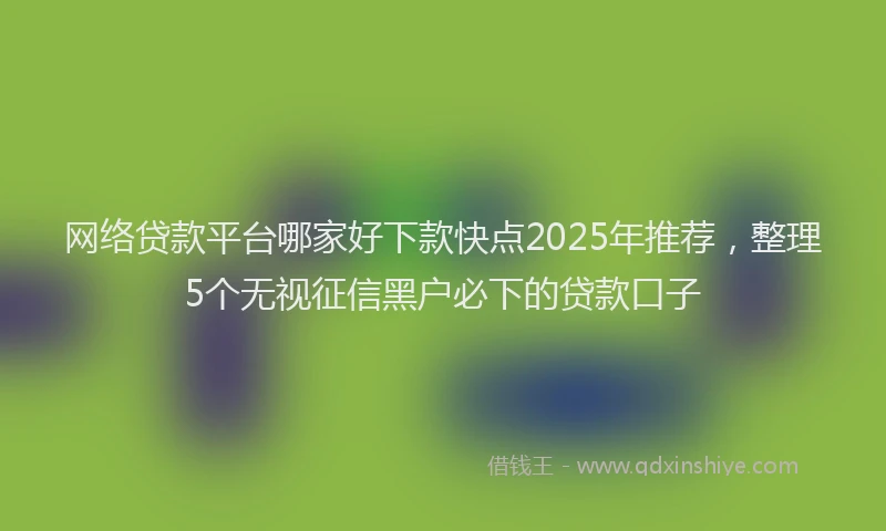 网络贷款平台哪家好下款快点2025年推荐，整理5个无视征信黑户必下的贷款口子