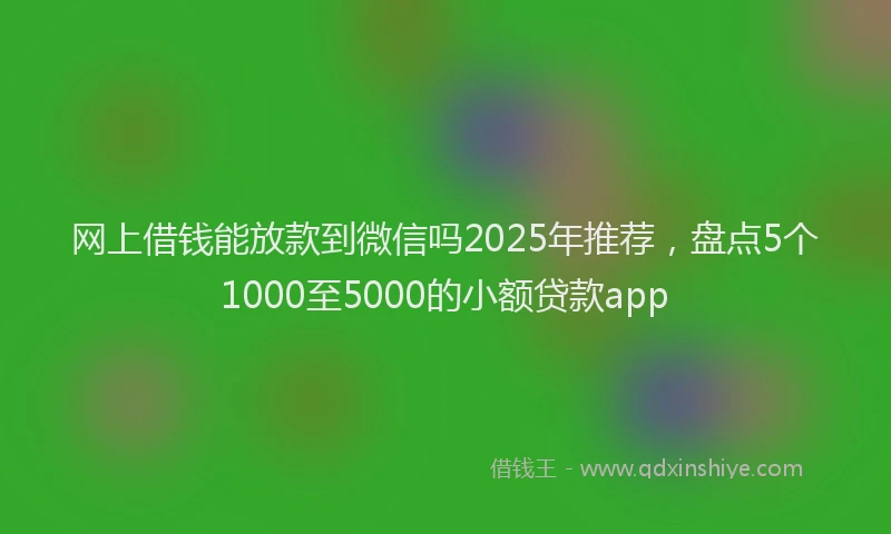 网上借钱能放款到微信吗2025年推荐，盘点5个1000至5000的小额贷款app