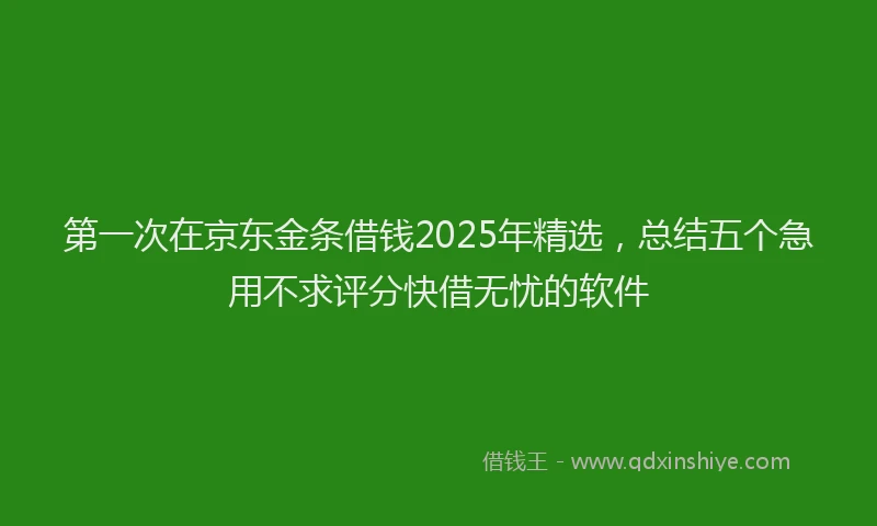 第一次在京东金条借钱2025年精选，总结五个急用不求评分快借无忧的软件