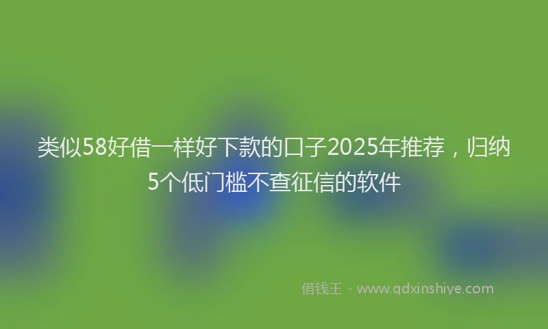 类似58好借一样好下款的口子2025年推荐，归纳5个低门槛不查征信的软件