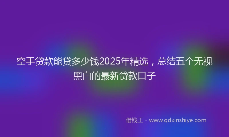 空手贷款能贷多少钱2025年精选，总结五个无视黑白的最新贷款口子