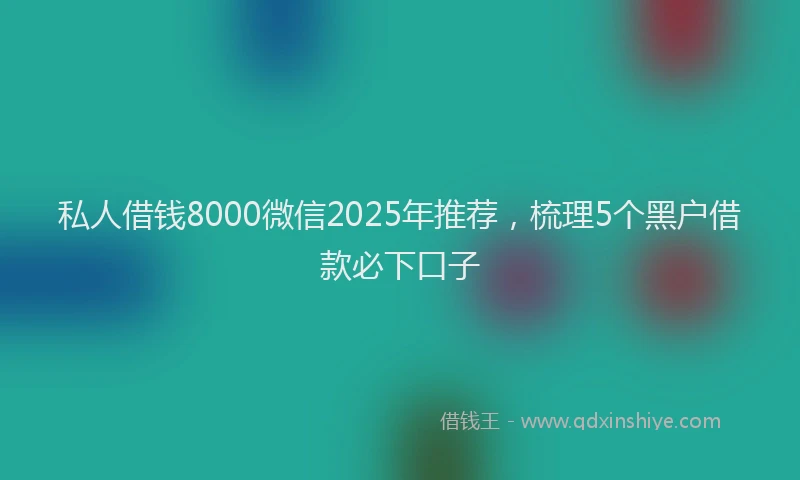 私人借钱8000微信2025年推荐，梳理5个黑户借款必下口子