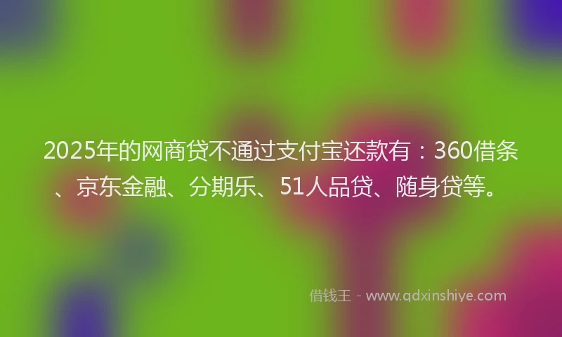 2025年的网商贷不通过支付宝还款有：360借条、京东金融、分期乐、51人品贷、随身贷等。