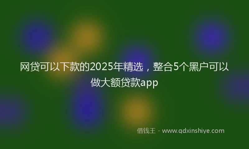 网贷可以下款的2025年精选，整合5个黑户可以做大额贷款app