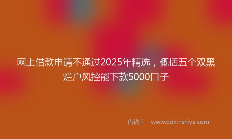 网上借款申请不通过2025年精选，概括五个双黑烂户风控能下款5000口子
