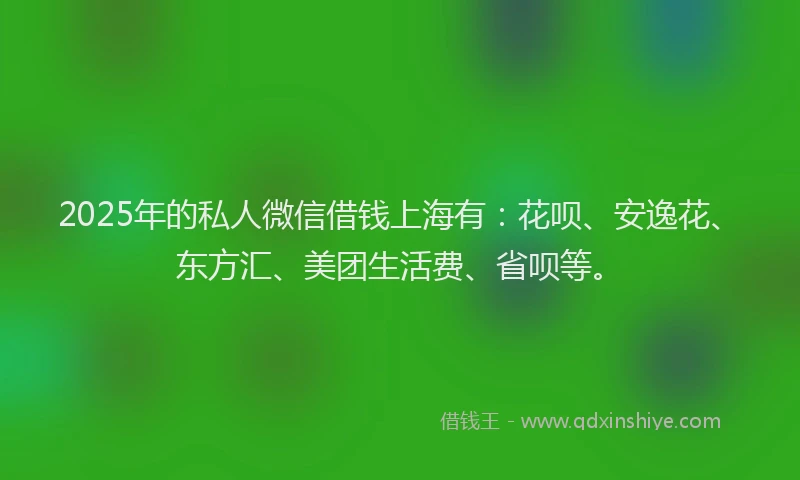 2025年的私人微信借钱上海有：花呗、安逸花、东方汇、美团生活费、省呗等。