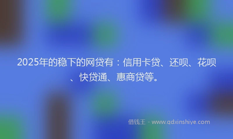 2025年的稳下的网贷有：信用卡贷、还呗、花呗、快贷通、惠商贷等。