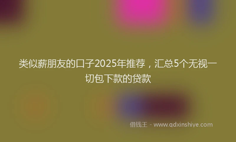 类似薪朋友的口子2025年推荐，汇总5个无视一切包下款的贷款