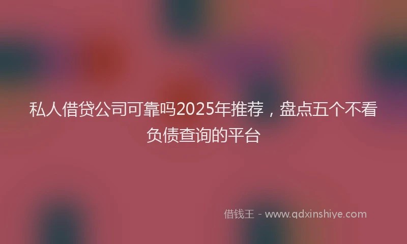 私人借贷公司可靠吗2025年推荐，盘点五个不看负债查询的平台
