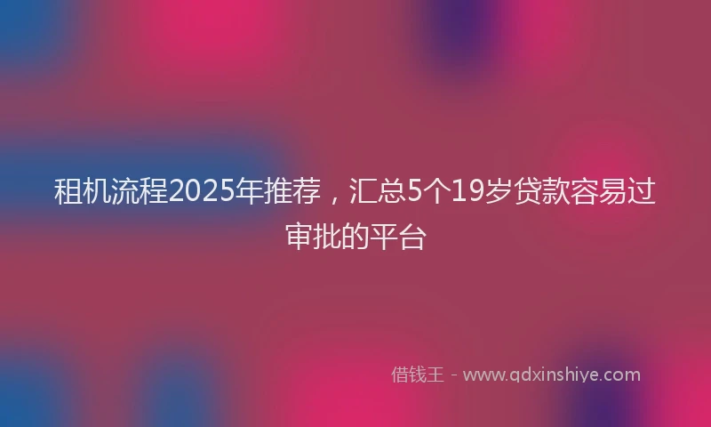 租机流程2025年推荐，汇总5个19岁贷款容易过审批的平台