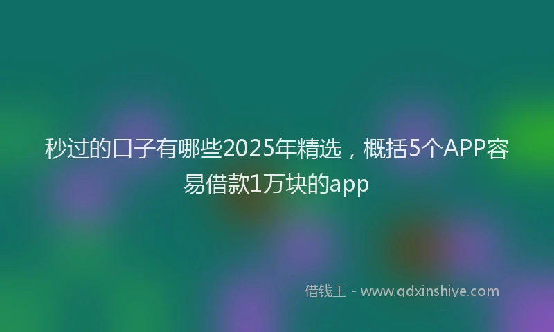 秒过的口子有哪些2025年精选，概括5个APP容易借款1万块的app