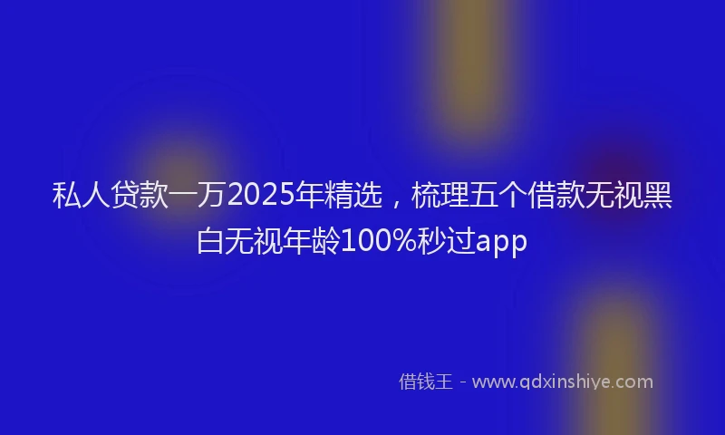 私人贷款一万2025年精选，梳理五个借款无视黑白无视年龄100%秒过app
