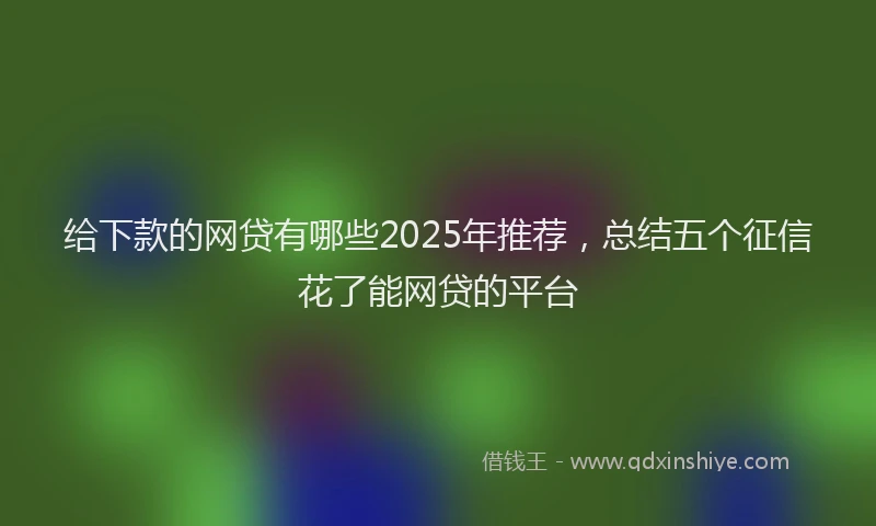给下款的网贷有哪些2025年推荐，总结五个征信花了能网贷的平台