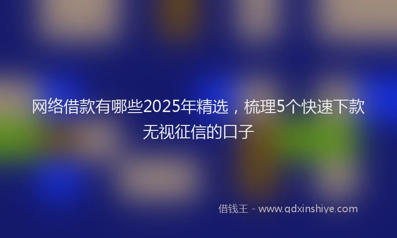 网络借款有哪些2025年精选，梳理5个快速下款无视征信的口子