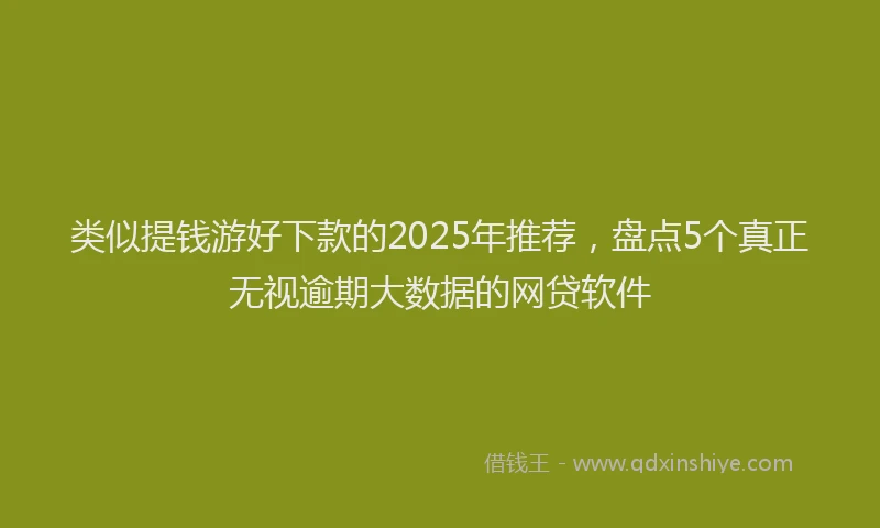 类似提钱游好下款的2025年推荐，盘点5个真正无视逾期大数据的网贷软件