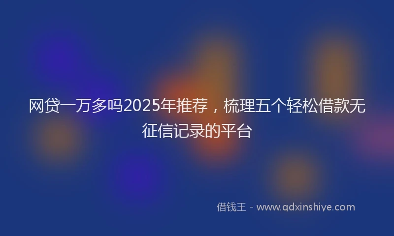 网贷一万多吗2025年推荐，梳理五个轻松借款无征信记录的平台