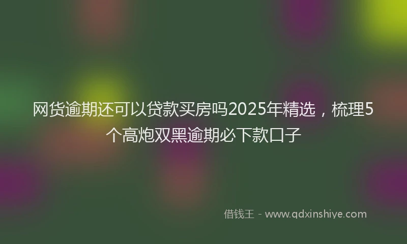 网货逾期还可以贷款买房吗2025年精选，梳理5个高炮双黑逾期必下款口子