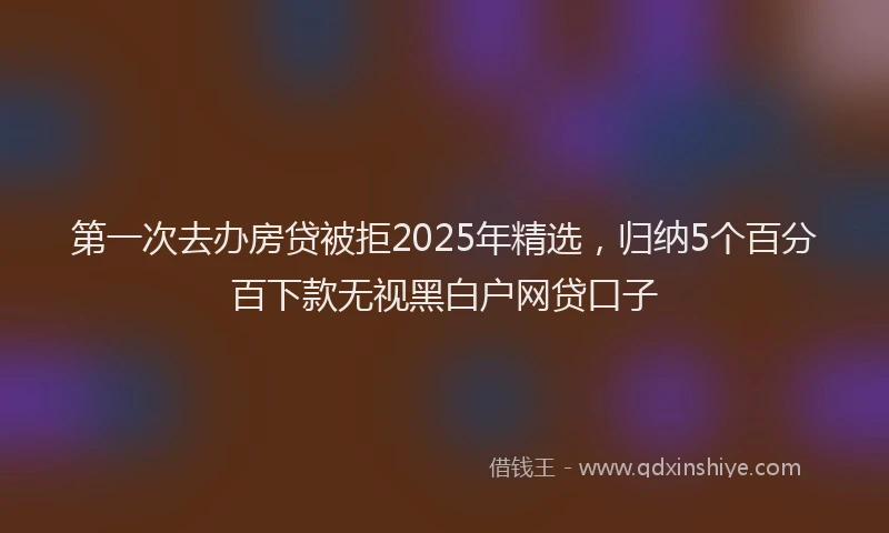 第一次去办房贷被拒2025年精选，归纳5个百分百下款无视黑白户网贷口子