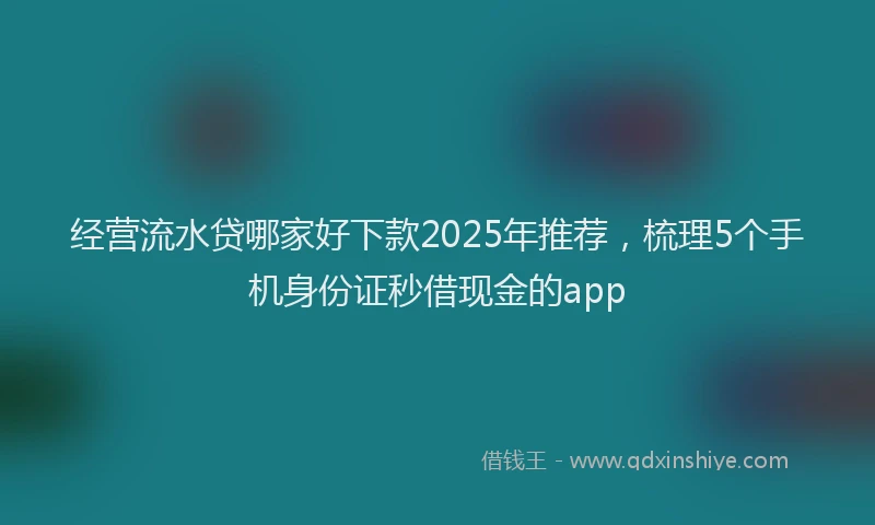 经营流水贷哪家好下款2025年推荐，梳理5个手机身份证秒借现金的app