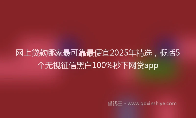 网上贷款哪家最可靠最便宜2025年精选，概括5个无视征信黑白100%秒下网贷app