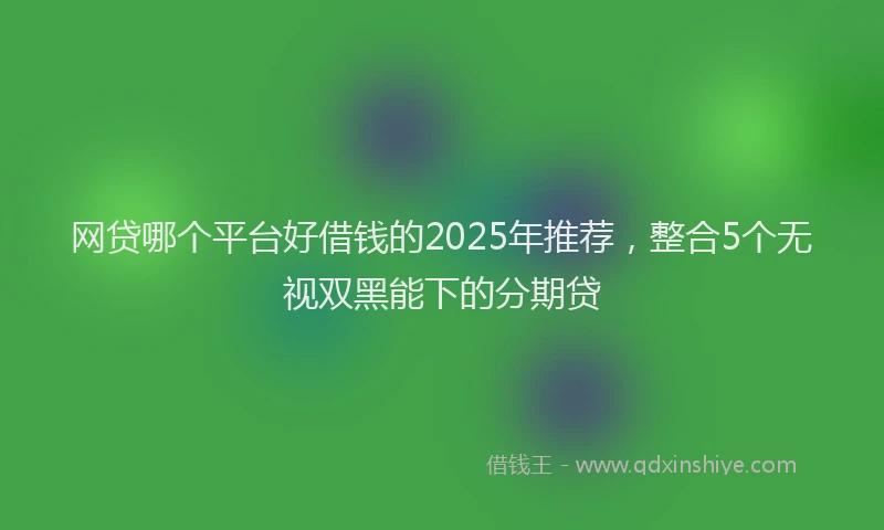 网贷哪个平台好借钱的2025年推荐，整合5个无视双黑能下的分期贷
