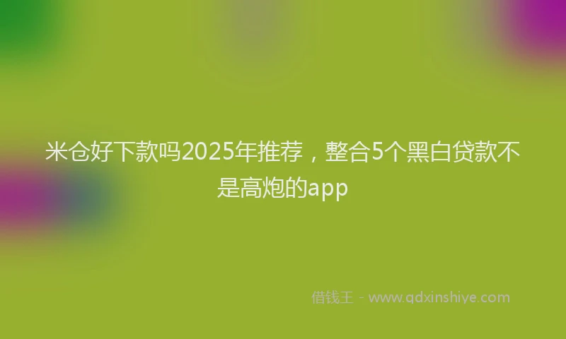 米仓好下款吗2025年推荐，整合5个黑白贷款不是高炮的app