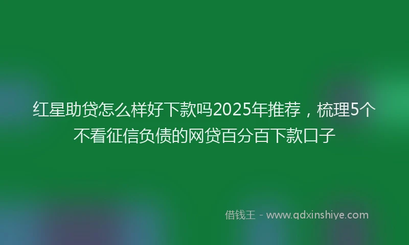 红星助贷怎么样好下款吗2025年推荐，梳理5个不看征信负债的网贷百分百下款口子