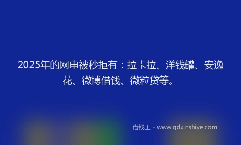 2025年的网申被秒拒有：拉卡拉、洋钱罐、安逸花、微博借钱、微粒贷等。